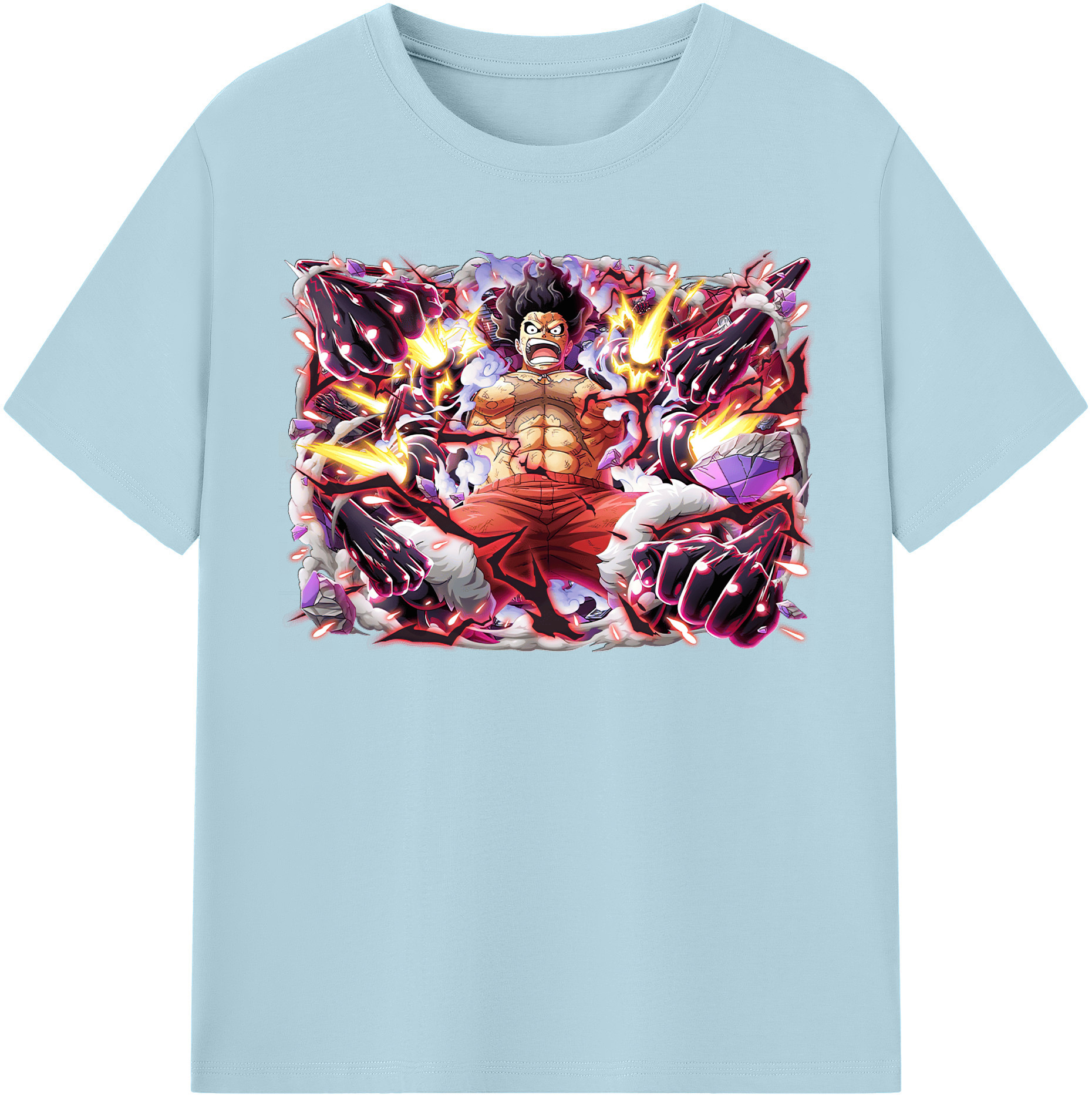 ワンピース モンキー・D・ルフィ ONE PIECE Monkey D. Luffy 綿100％半袖Tシャツ（フロントプリント）